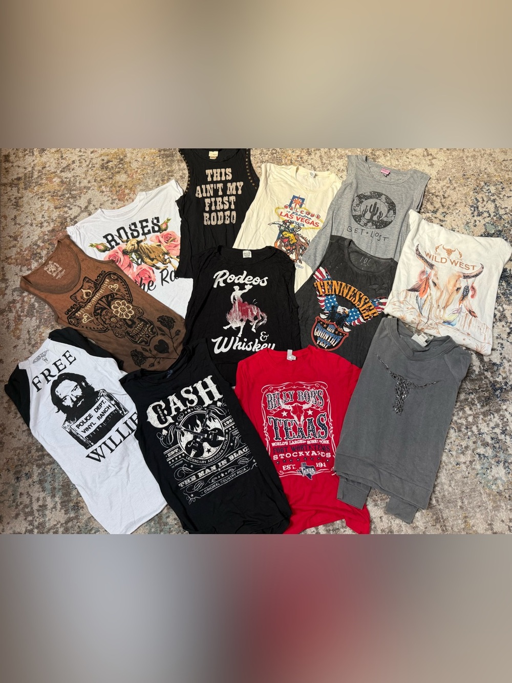 Assorted Western Graphic Tees, Tanks & Sweatshirts - Pack of Mixed Colors